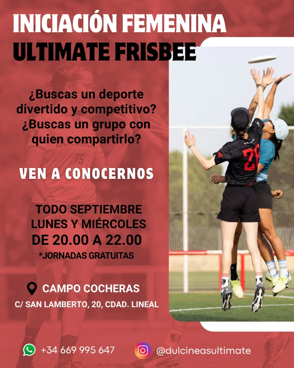 Iniciación femenina al Ultimate en La Elipa, septiembre 2025